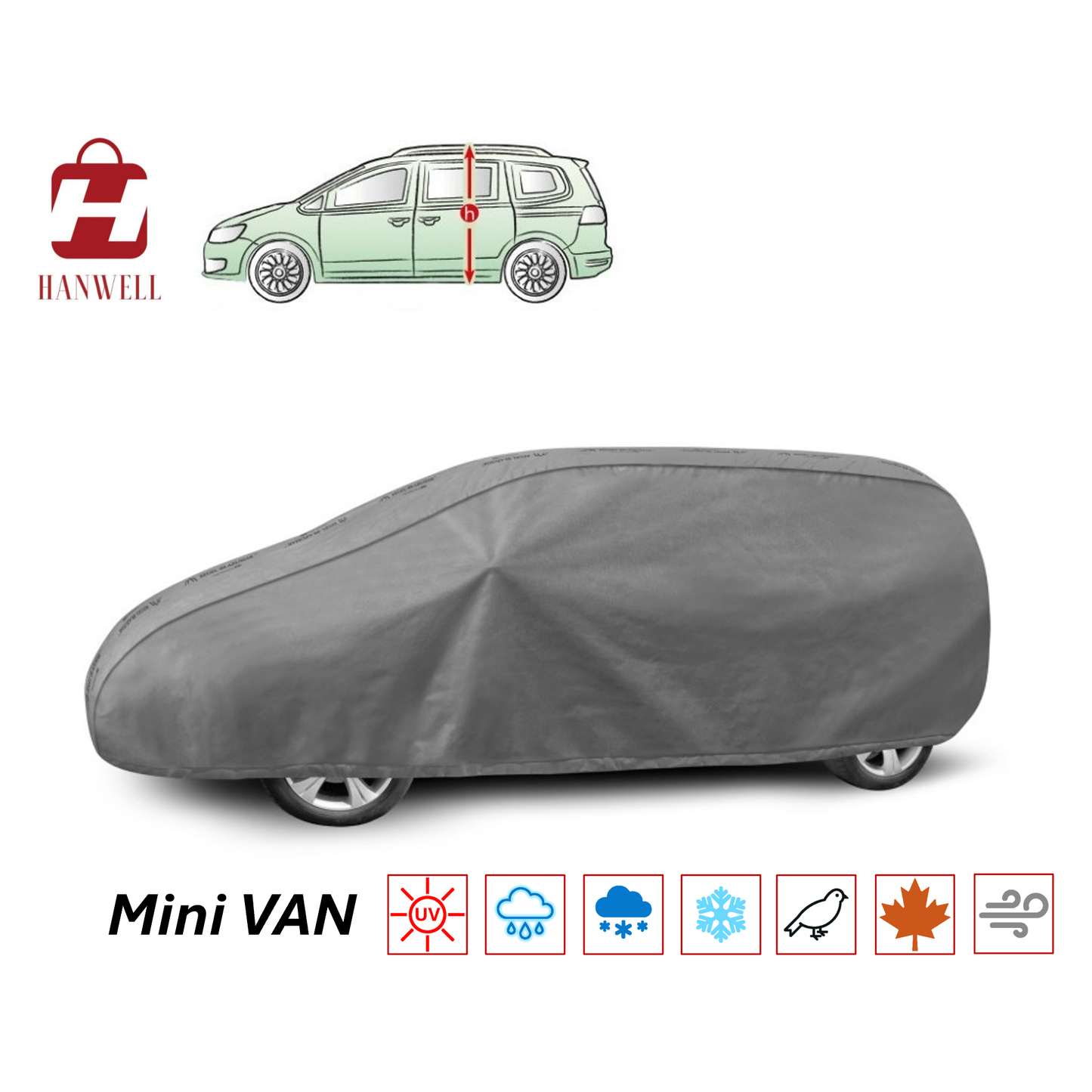 Car Cover for Minivan | Hanwell Mobile Garage Anti UV Waterproof Snowproof Breathable