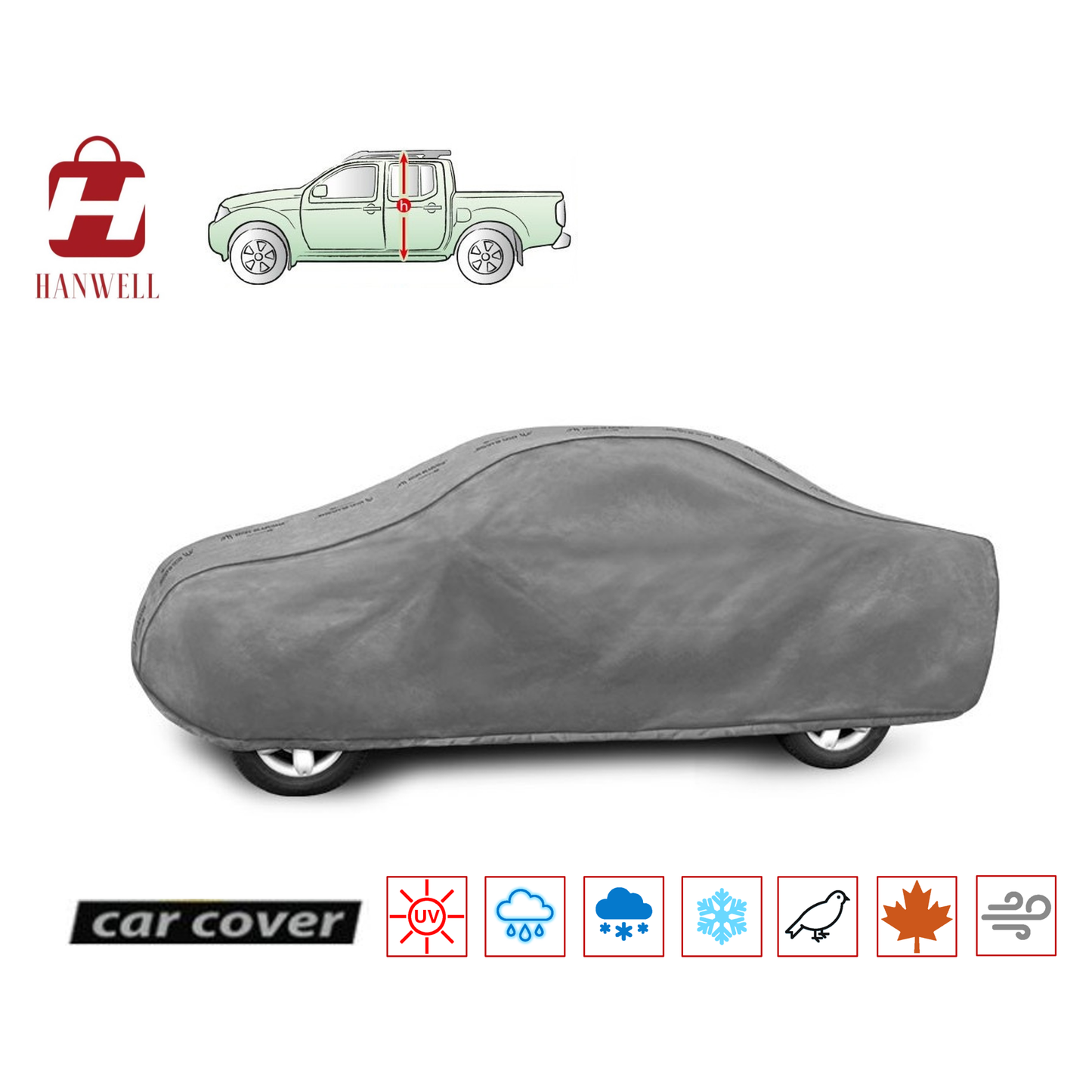 Car Cover for Pickup Truck | Hanwell Mobile Garage Anti UV Waterproof Snowproof Breathable