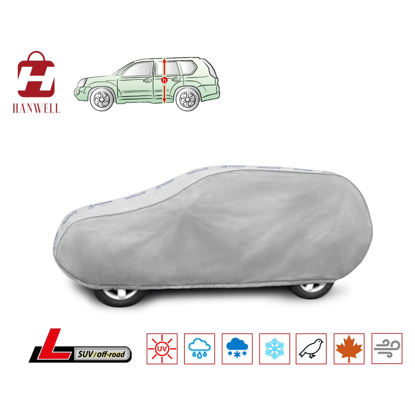 Car Cover for SUV | Hanwell Mobile Garage Waterproof Snowproof Breathable Heavy Duty Outdoor L