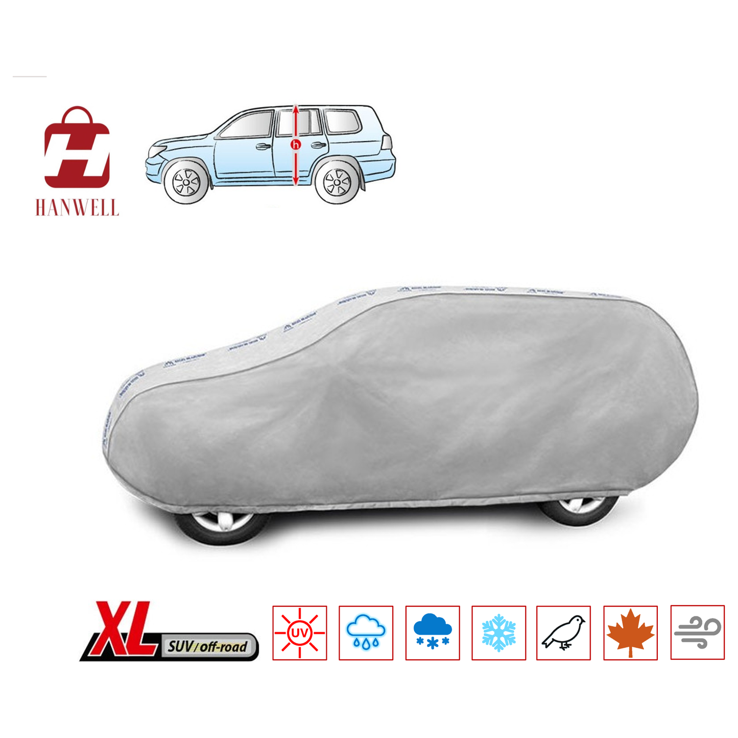 Car Cover for SUV Off Road | Hanwell Mobile Garage Waterproof Snowproof Breathable Heavy Duty Outdoor